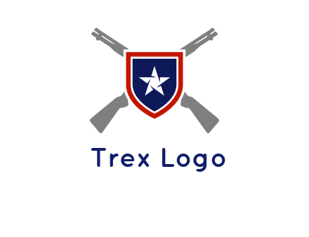 star in shield and guns emblem logo
