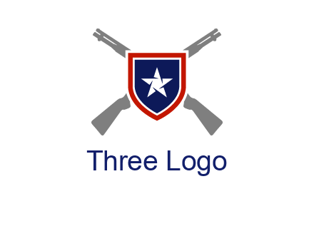 star in shield and guns emblem logo
