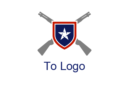 star in shield and guns emblem logo