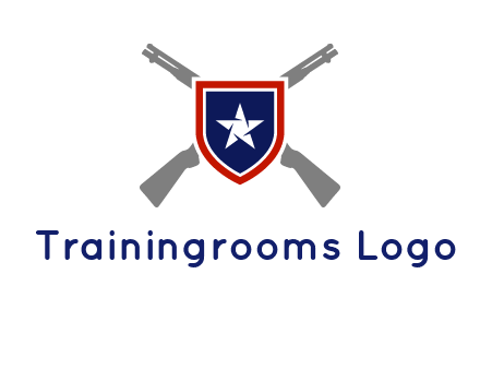 star in shield and guns emblem logo