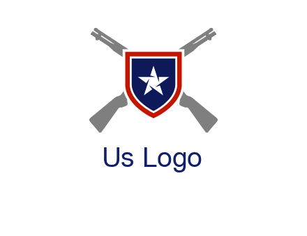 star in shield and guns emblem logo
