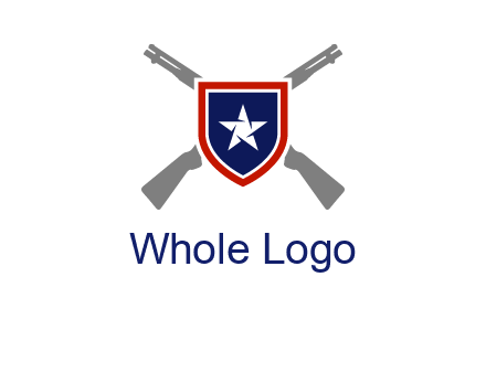 star in shield and guns emblem logo