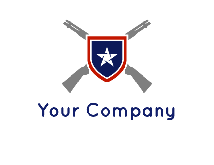 star in shield and guns emblem logo