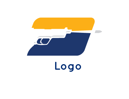 gun in rounded square logo
