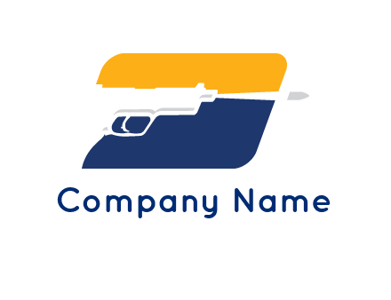 gun in rounded square logo
