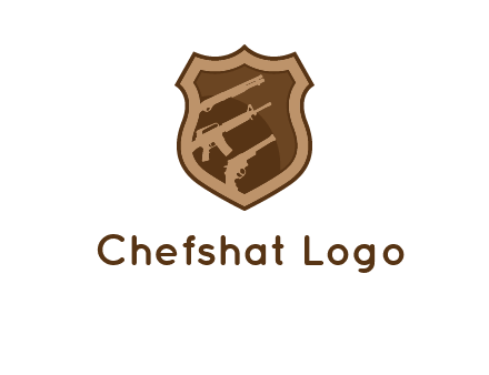 guns in shield logo