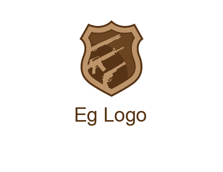 guns in shield logo