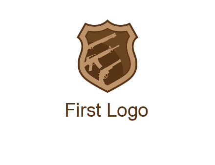 guns in shield logo