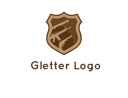 guns in shield logo