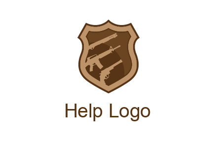 guns in shield logo