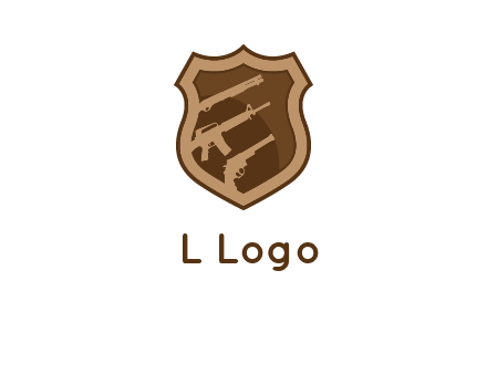 guns in shield logo