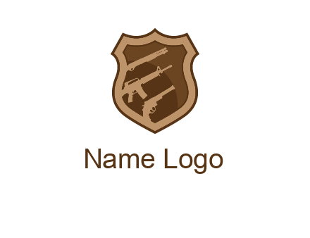 guns in shield logo