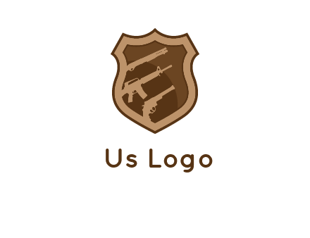 guns in shield logo