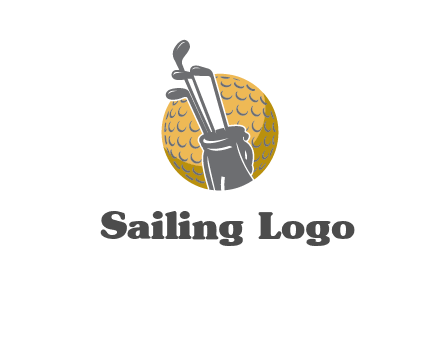 golf ball and stick sports logo