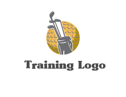 golf ball and stick sports logo