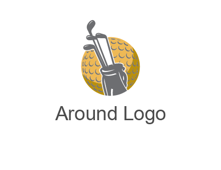 golf ball and stick sports logo