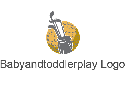 golf ball and stick sports logo