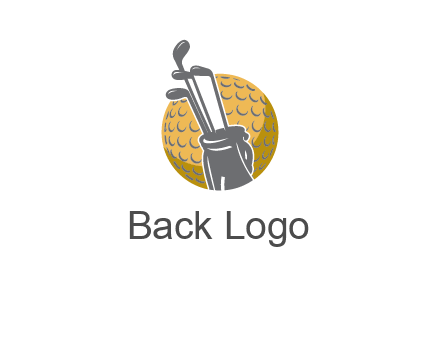 golf ball and stick sports logo