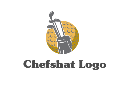 golf ball and stick sports logo
