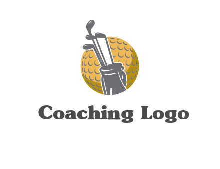 golf ball and stick sports logo