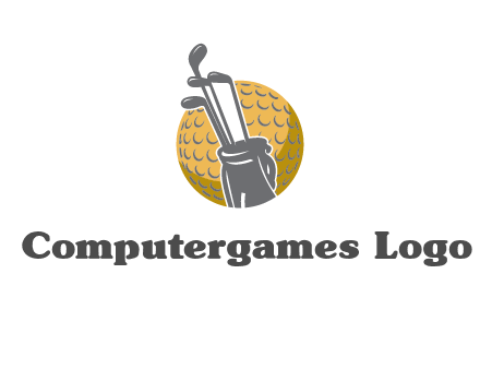 golf ball and stick sports logo
