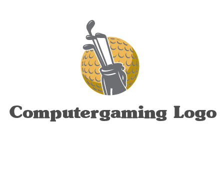 golf ball and stick sports logo