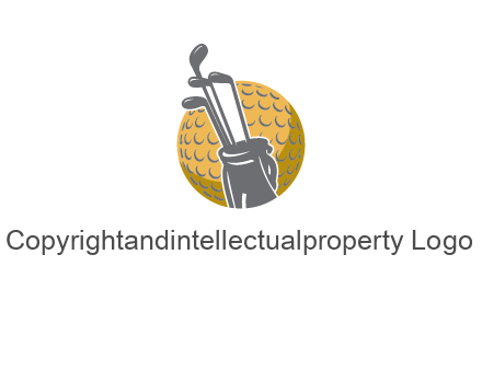 golf ball and stick sports logo