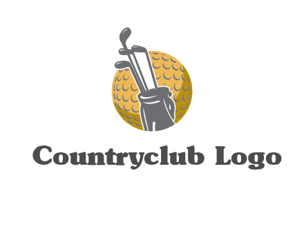 golf ball and stick sports logo