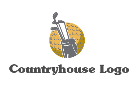 golf ball and stick sports logo