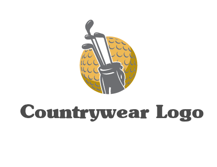 golf ball and stick sports logo