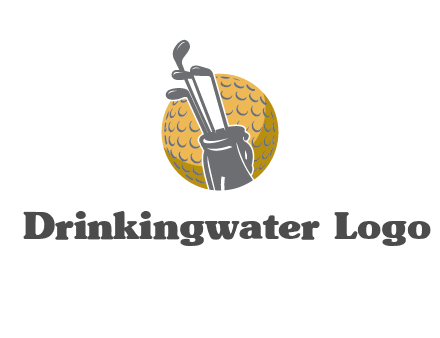 golf ball and stick sports logo