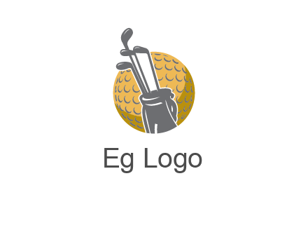 golf ball and stick sports logo