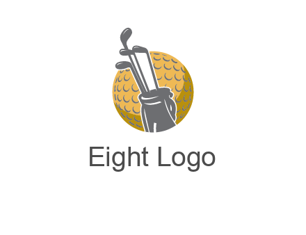 golf ball and stick sports logo