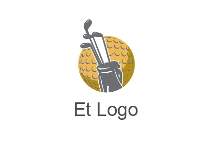 golf ball and stick sports logo