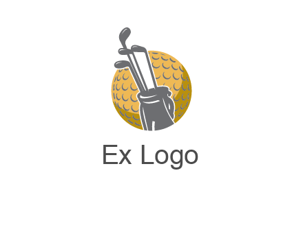 golf ball and stick sports logo