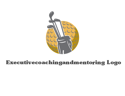 golf ball and stick sports logo