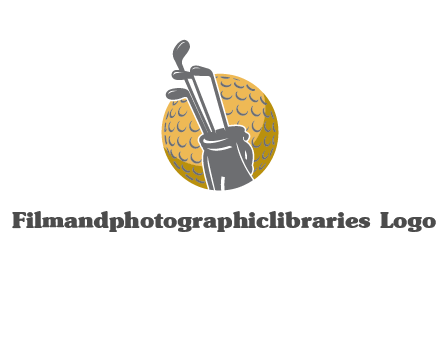 golf ball and stick sports logo