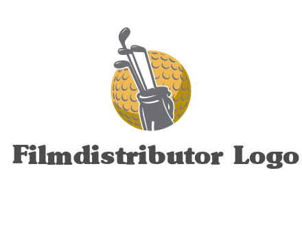golf ball and stick sports logo