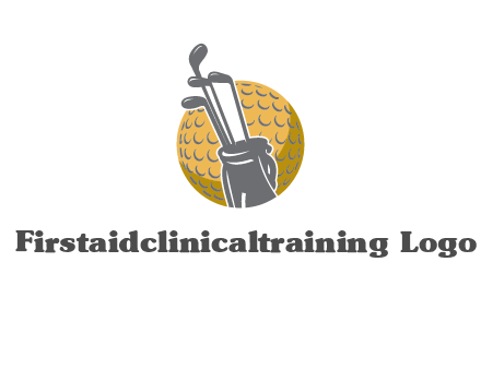 golf ball and stick sports logo