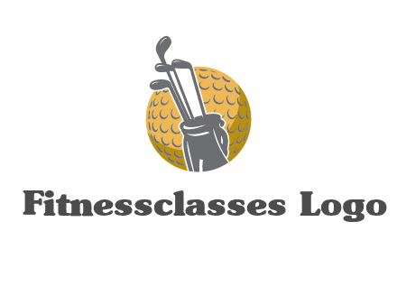 golf ball and stick sports logo