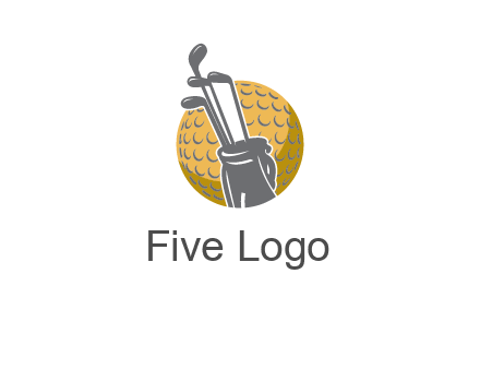 golf ball and stick sports logo