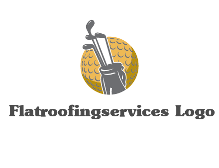 golf ball and stick sports logo