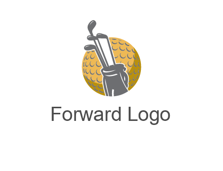 golf ball and stick sports logo