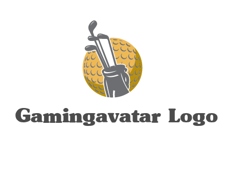 golf ball and stick sports logo