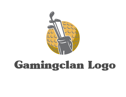 golf ball and stick sports logo