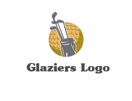 golf ball and stick sports logo