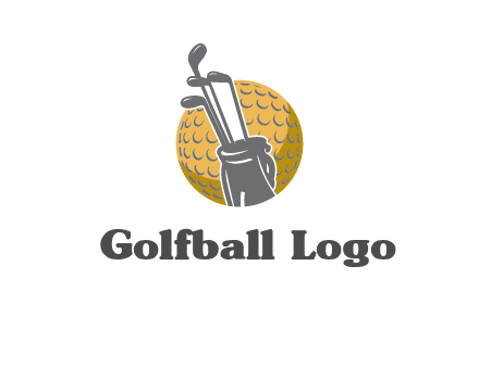 golf ball and stick sports logo