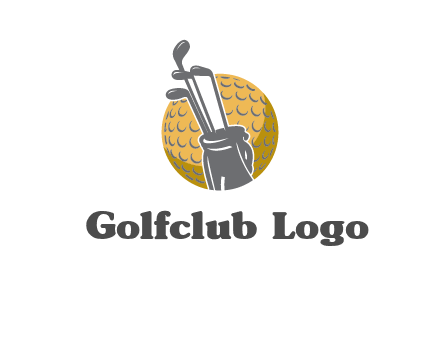 golf ball and stick sports logo