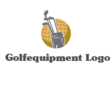golf ball and stick sports logo