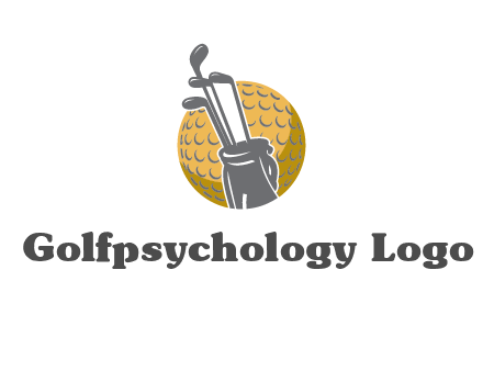 golf ball and stick sports logo